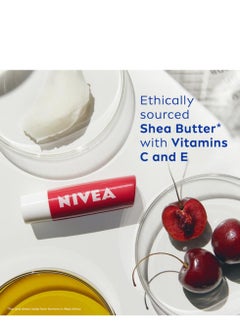Nivea NIVEA Cherry Shine 4.8g Lip Balm|24 H Melt in Moisture Formula|Natural Oils|Glossy Finish,4.8 g (Pack of 1)  - Image 4