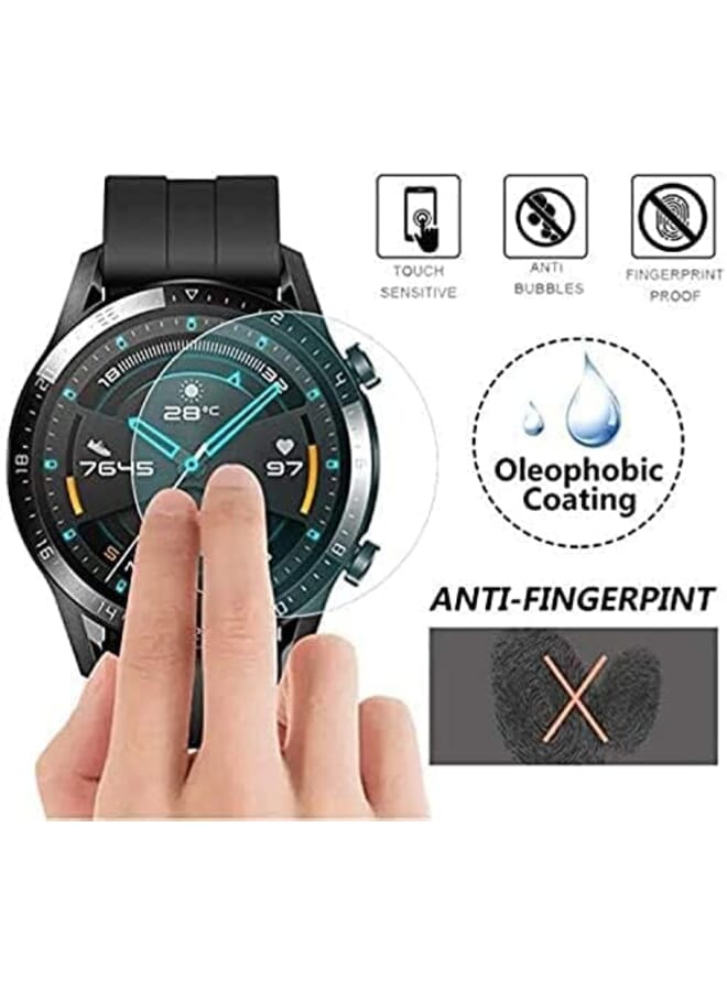 باستكس حزمة لساعة هواوي جي تي 2 46 ملم واقي شاشة مقاوم للانفجار ومقاوم للخدش غطاء كامل شفاف واقي شاشة لساعة هواوي جي تي 2 46 ملم ساعة ذكية - Image 3