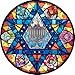 Springbok Star of David 500 Piece Round Puzzle for Adults Beautiful Stained Glass Star of David Image - Image 2