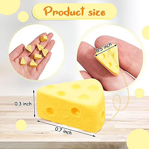 Gejoy 50 Pieces Miniatures Food Cheese Toy Halloween Decoration Mini Fake Cheese for Dollhouse Accessories Models for Kitchen Decoration DIY Accessory - Image 5