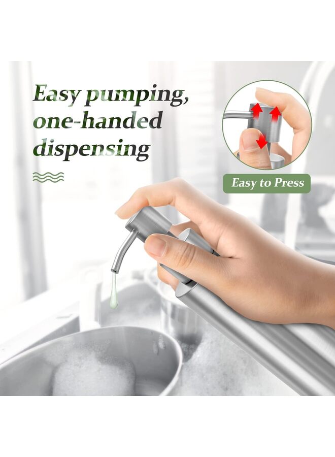 Stainless Steel Countertop Soap Dispenser - Rust and Leak Proof Liquid Hand Soap Pump Bottle for Kitchen, Bathroom and Countertop Hand Dish Lotion (Size : 350ml) - Image 3