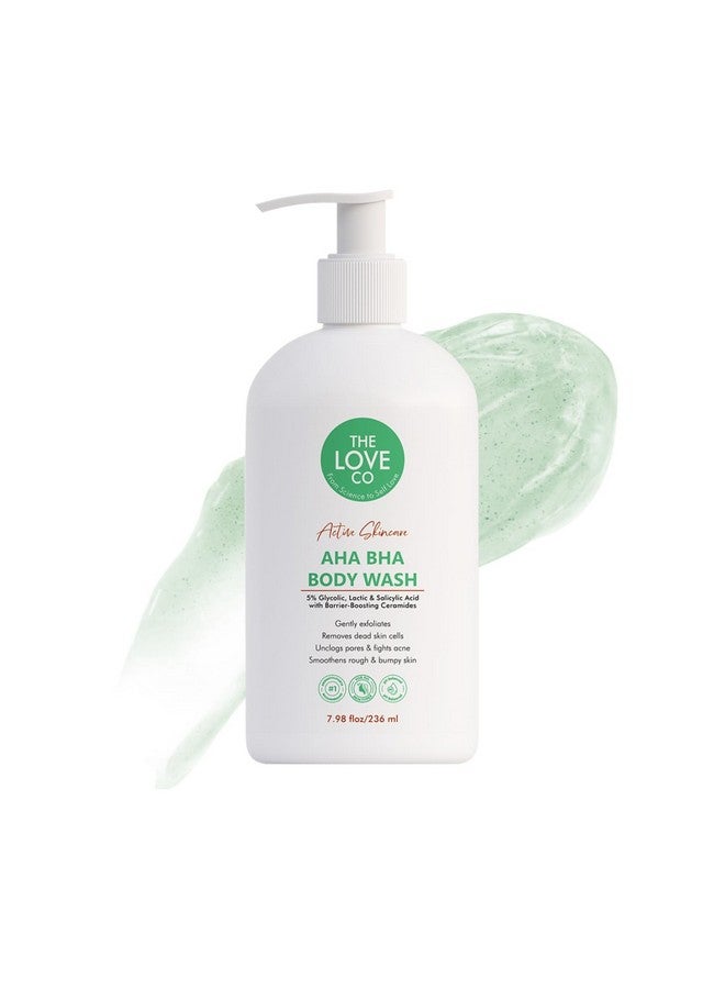 THE LOVE CO. شركة الحب. غسول الجسم AHA BHA | 5% حمض الجليكوليك واللاكتيك والساليسيليك | يقشر بلطف، يحارب حب الشباب ويفتح المسام | مع السيراميدات المعززة للحاجز | خالي من الكبريتات | للجنسين | 236 مل - Image 2