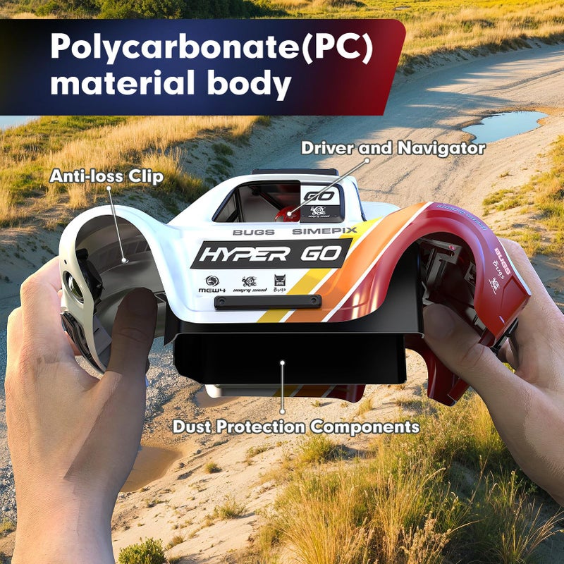 MJX هايبر GO 14211 1/14 شاحنات صحراوية RC بدون فرش 4X4 مع جيروسكوب، شاحنة قصيرة لجميع التضاريس جاهزة للتشغيل، سرعة قصوى 45 ميل في الساعة سيارات RC سريعة للبالغين، تعمل بالطاقة الكهربائية 2 من 2000 مللي أمبير في الساعة سيارة RC للبالغين - Image 4