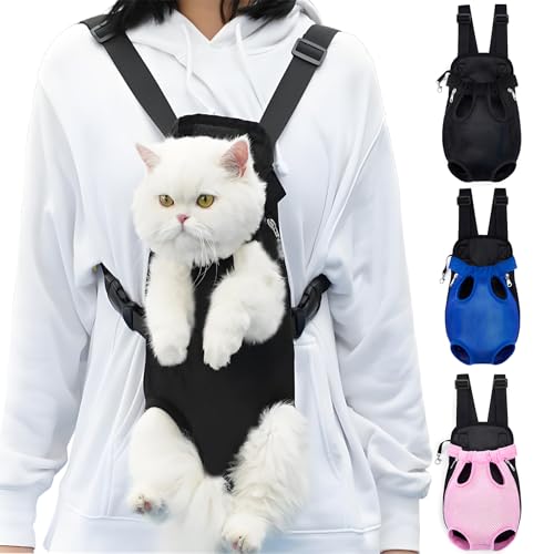Yehenarn Pet Carrier Backpack Adjustable Pet Front Carriers for Small Medium Dogs Cats 518 Lbs Legs Out Dog Cat Carrier Backpack for HikingCampingTravelingCycling Black MediumFit510lb - Image 1