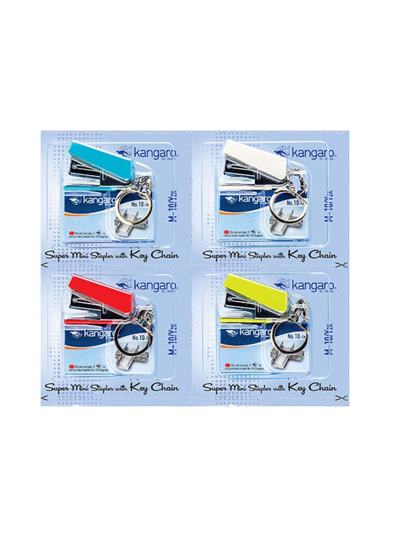 1-Piece Super Mini Stapler With Keychain And A Pack of Pins Assorted Colours