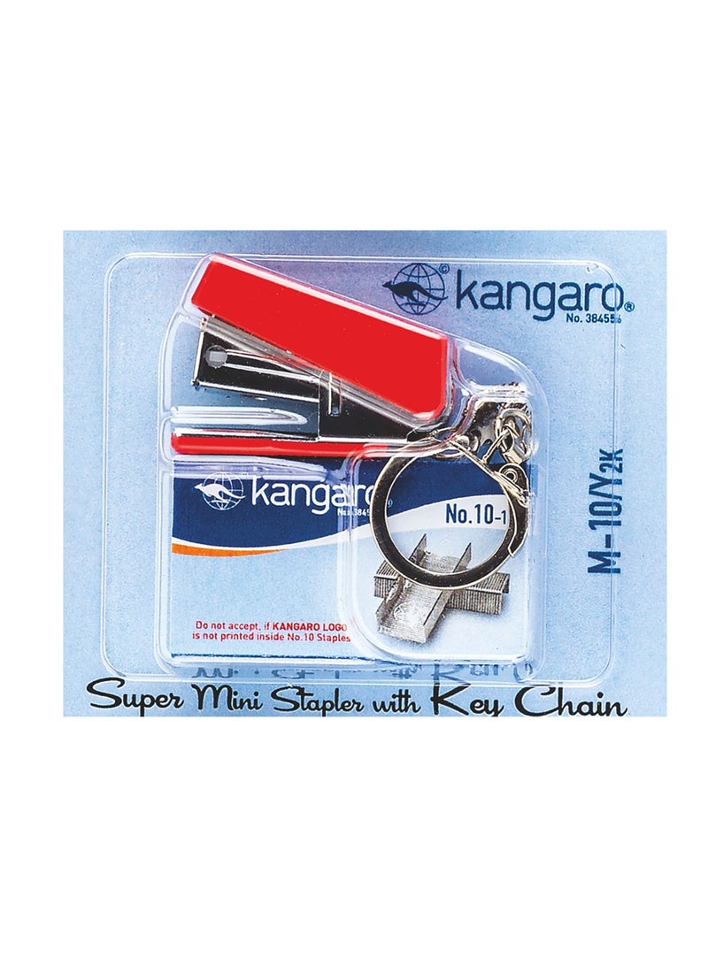 1-Piece Super Mini Stapler With Keychain And A Pack of Pins Assorted Colours