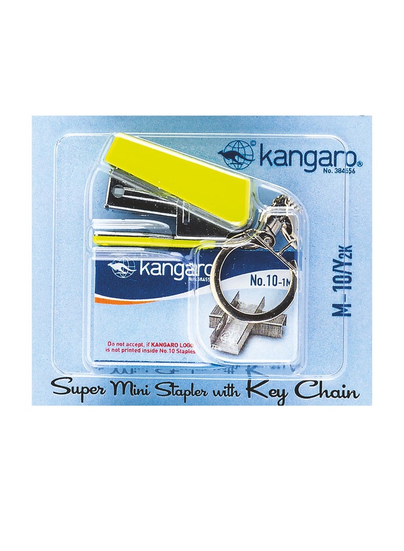 1-Piece Super Mini Stapler With Keychain And A Pack of Pins Assorted Colours