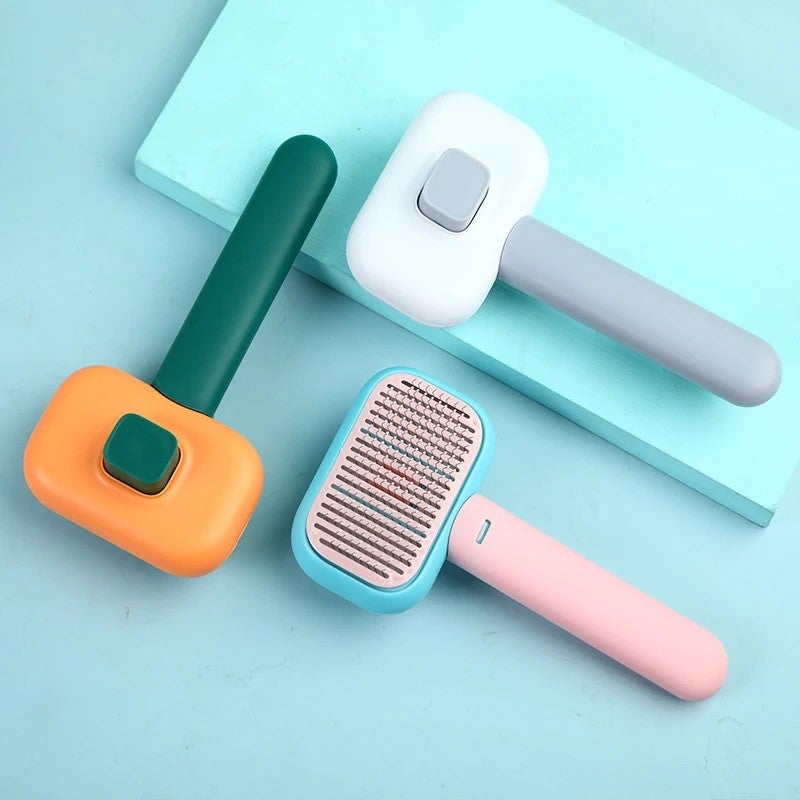 Y&D Self Cleaning Slicker Brush for Dogs Cats - Long Pin Pet Grooming Tool Reduces Shedding & Mats - Soft Hair Needle Brush for Long & Short Hair - Image 3