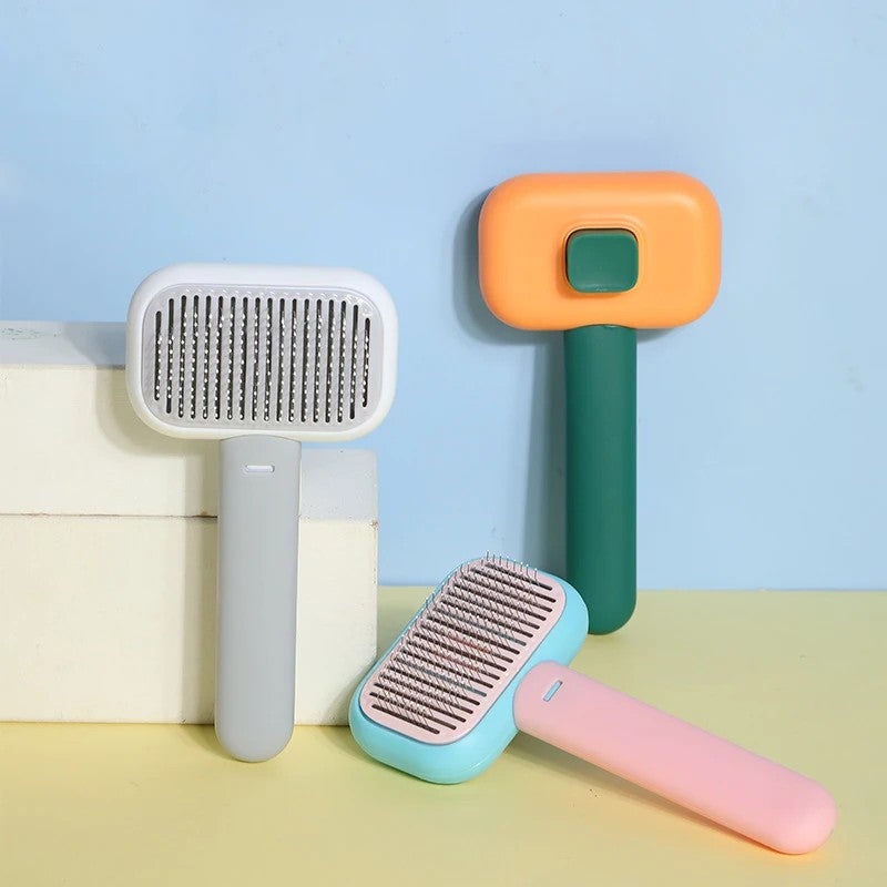 Y&D Self Cleaning Slicker Brush for Dogs Cats - Long Pin Pet Grooming Tool Reduces Shedding & Mats - Soft Hair Needle Brush for Long & Short Hair - Image 2