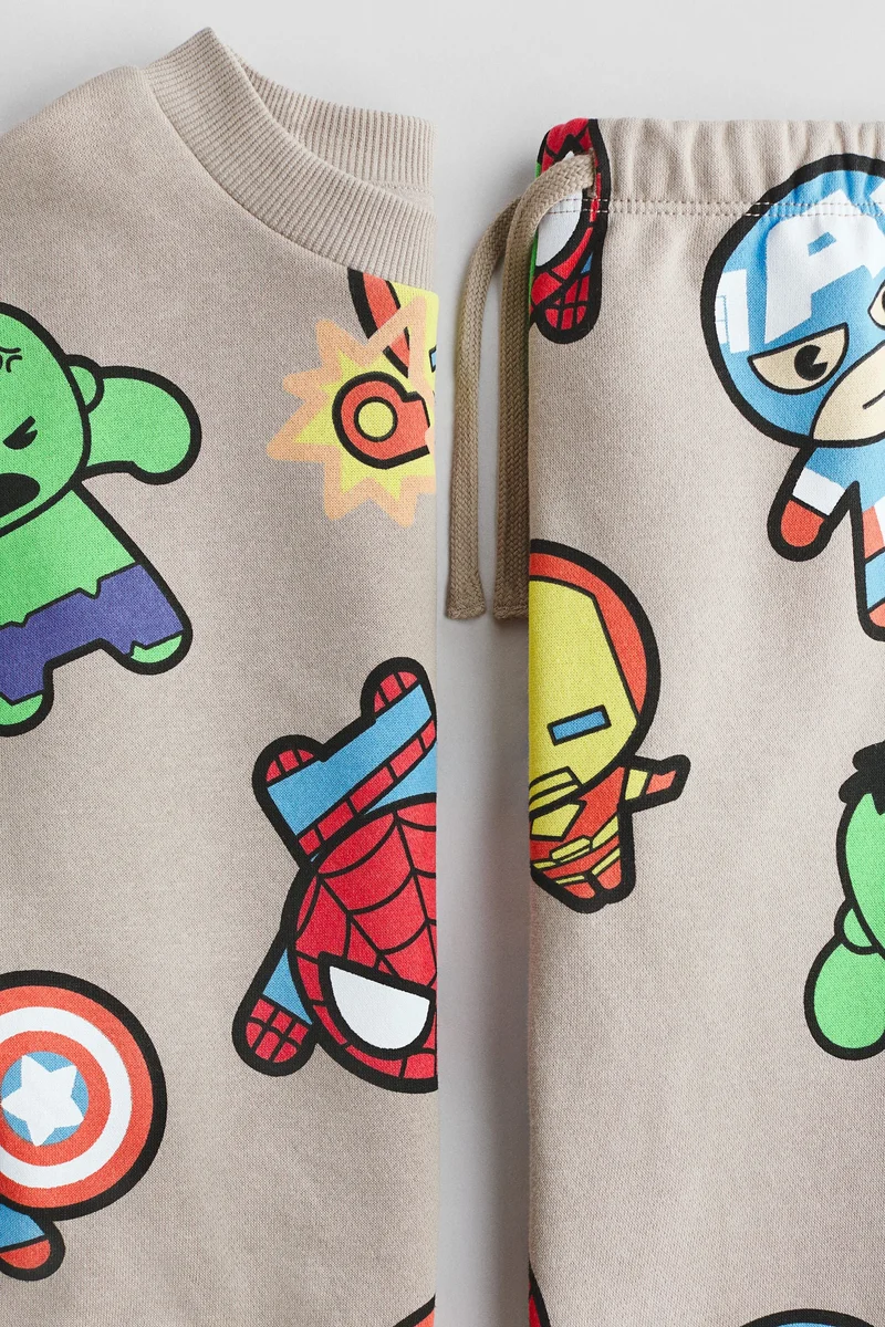 H&M 2-piece printed sweatshirt set