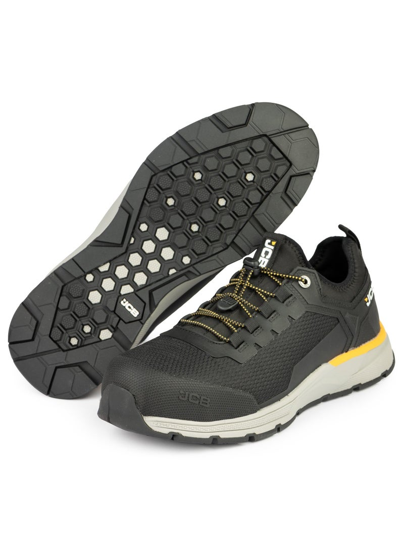 JCB Slip-On Safety Sneaker – Alloy Toe, Waterproof, Puncture Resistant, Anti-Static, Oil & Slip Resistant | JCB-0013B – Black/Yellow - Image 2