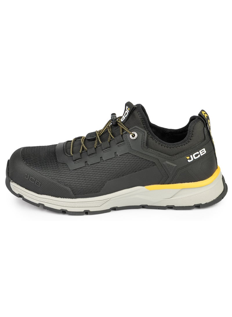 JCB Slip-On Safety Sneaker – Alloy Toe, Waterproof, Puncture Resistant, Anti-Static, Oil & Slip Resistant | JCB-0013B – Black/Yellow - Image 1
