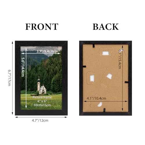HORLIMER 4x6 Picture Frame Set of 12 Black Picture Frames Display 4 by 6 Photo for Wall or Tabletop - Image 3