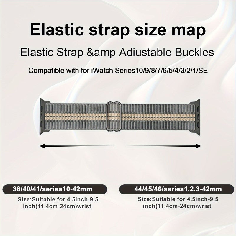 Stretchy Nylon Solo Loop Wristband for 38 40 41mm Dark Gray Sport Watch Strap - Image 2