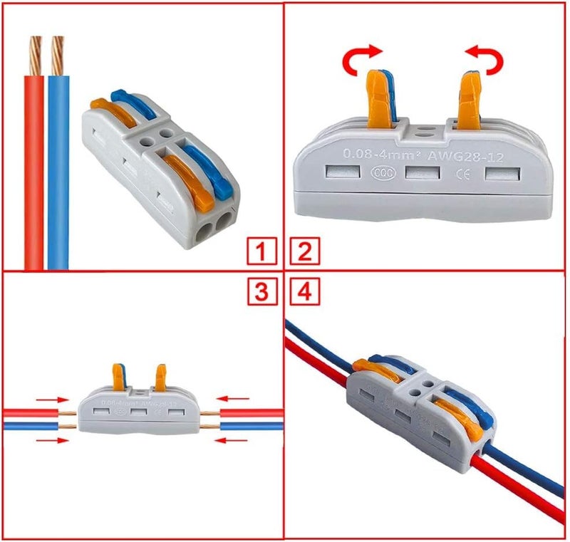 Gopendra Wire Clip Connector, Universal Connection Terminals, Circuit Inline Splices Electric Connectors, Quick Connect & Freely Assemble Electrical Splicing Kit for Compact (2 In 2 Out, 5) - Image 3