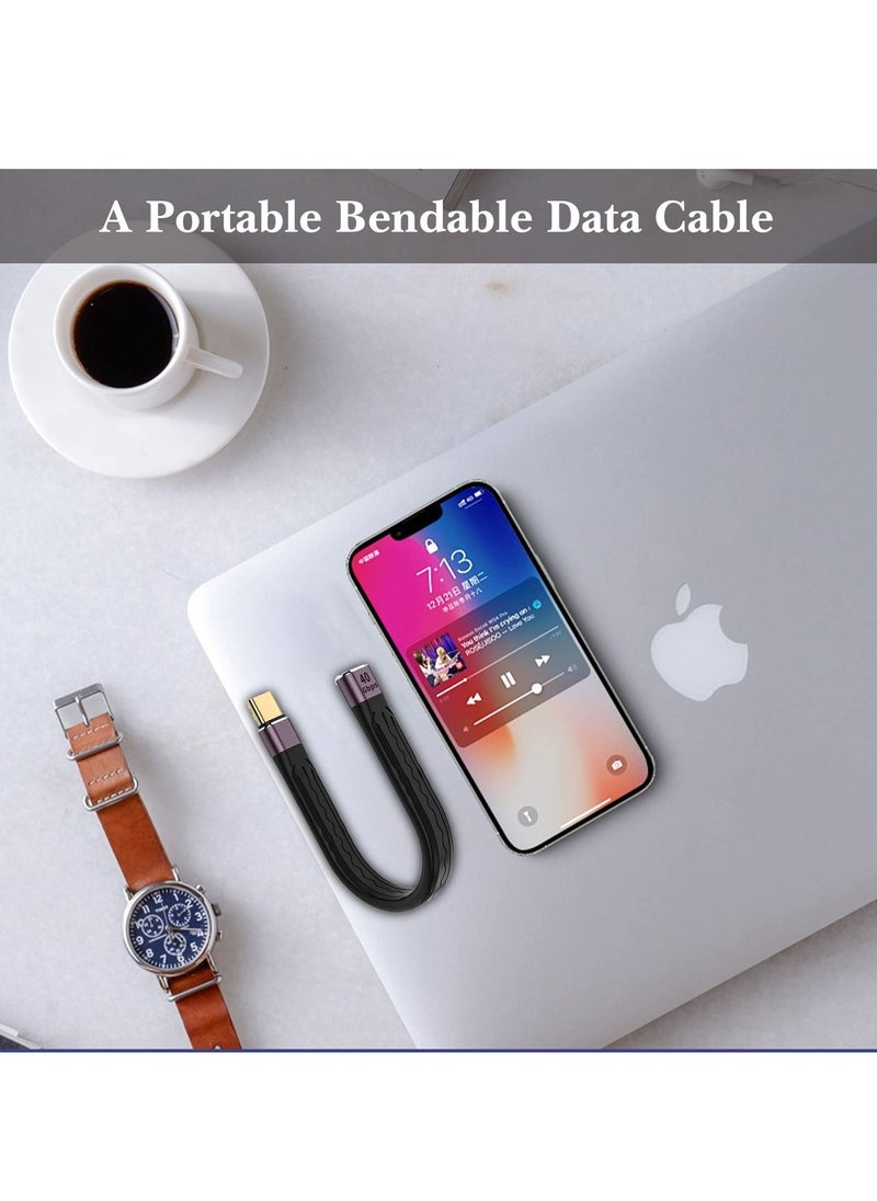 Excefore - USB C Extension Cable 12.2cm, Short USB-C Male to Female Flexible Cable Support Thunderbolt 4/3,USB4, PD 100W,8K/4K Video,40Gbps Date Transfer for External SSD, EGPU, Docking,MacBook,Phone - Image 1