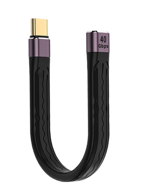 USB C Extension Cable 12.2cm, Short USB-C Male to Female Flexible Cable Support Thunderbolt 4/3,USB4, PD 100W,8K/4K Video,40Gbps Date Transfer for External SSD, EGPU, Docking,MacBook,Phone