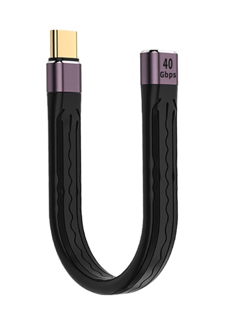 Excefore - USB C Extension Cable 12.2cm, Short USB-C Male to Female Flexible Cable Support Thunderbolt 4/3,USB4, PD 100W,8K/4K Video,40Gbps Date Transfer for External SSD, EGPU, Docking,MacBook,Phone - Image 1