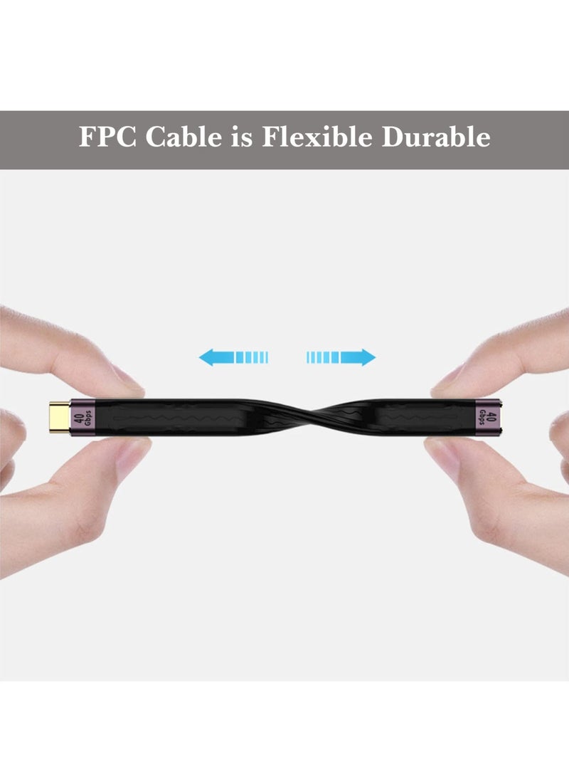 Excefore - USB C Extension Cable 12.2cm, Short USB-C Male to Female Flexible Cable Support Thunderbolt 4/3,USB4, PD 100W,8K/4K Video,40Gbps Date Transfer for External SSD, EGPU, Docking,MacBook,Phone - Image 1
