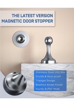 Y&D Magnetic Door Stop Stainless Steel 201 Catch Holder No Drill Doorstop with 3m Self Adhesive Tape Screws for Stronger Wall Floor Mount Hold Open  - Image 5