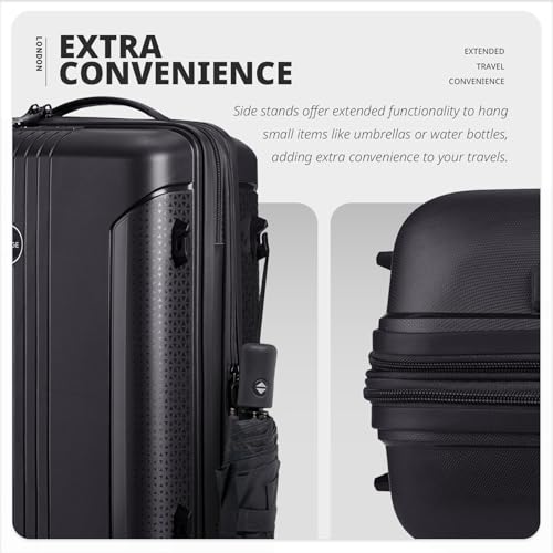 Verage Lightweight Carry on Luggage with Spinner Wheels,Expandable PP Hardside Suitcase,Men and Women,Coal Black,Carry-on 20-Inch Airline Approved - Image 5