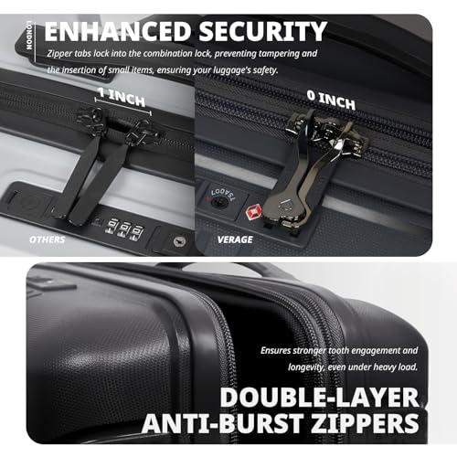 Verage Lightweight Carry on Luggage with Spinner Wheels,Expandable PP Hardside Suitcase,Men and Women,Coal Black,Carry-on 20-Inch Airline Approved - Image 4