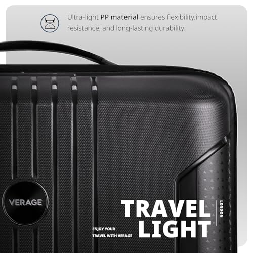 Verage Lightweight Carry on Luggage with Spinner Wheels,Expandable PP Hardside Suitcase,Men and Women,Coal Black,Carry-on 20-Inch Airline Approved - Image 3