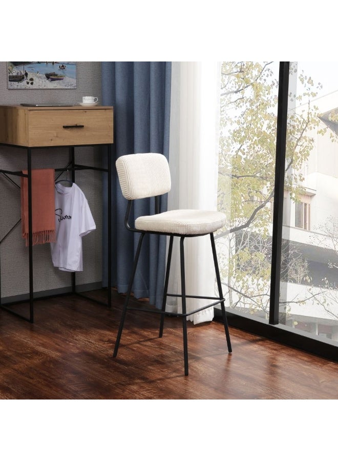 DANUBE HOME كرسي بار براد، كرسي بارتفاع عداد عصري مع مقعد مريح وإطار معدني قوي، مثالي للمطبخ أو بار المنزل أو مقاعد المقاهي، تصميم أنيق معاصر - بيج/أسود - Image 1