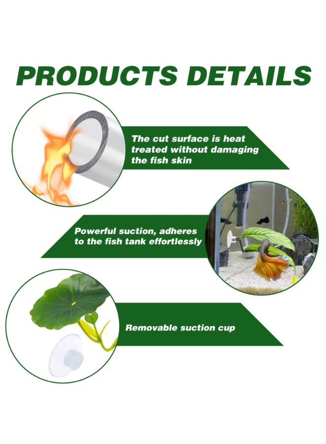 نجم ستايل طقم ألعاب أسماك بيتا أرجوحة شبكية من 5 قطع ديكور حوض السمك مجموعة ألعاب أسماك بيتا أرجوحة شبكية ديكور حوض السمك نباتات بلاستيكية نباتات بلاستيكية أنبوب أكريليك أنبوب تزيين حوض السمك، مخبأ حوض السمك مع أكواب شفط احتياطية للنوم والاستراحة والتربية - Image 5