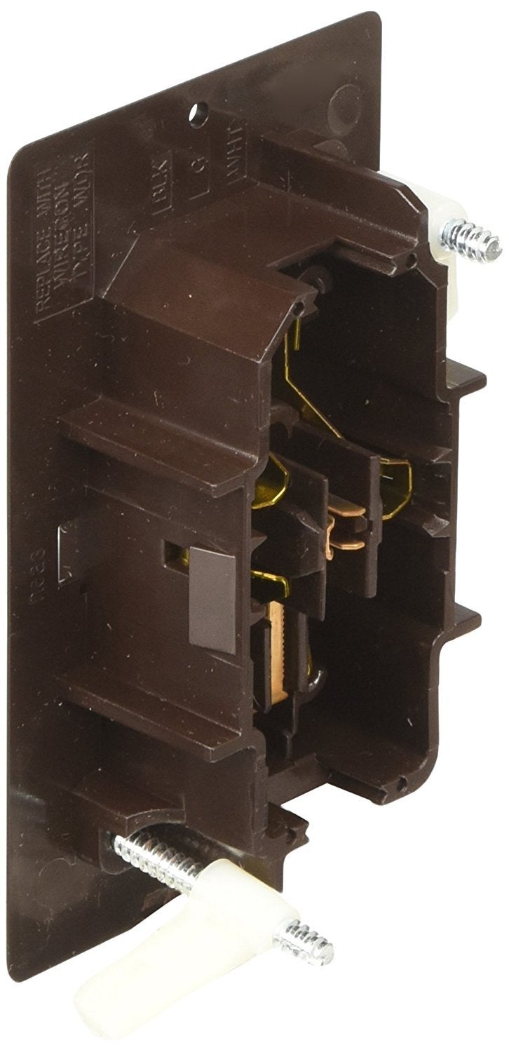 RV Designer S815, Self Contained Dual Outlet with Cover Plate, Brown, AC Electrical - Image 2