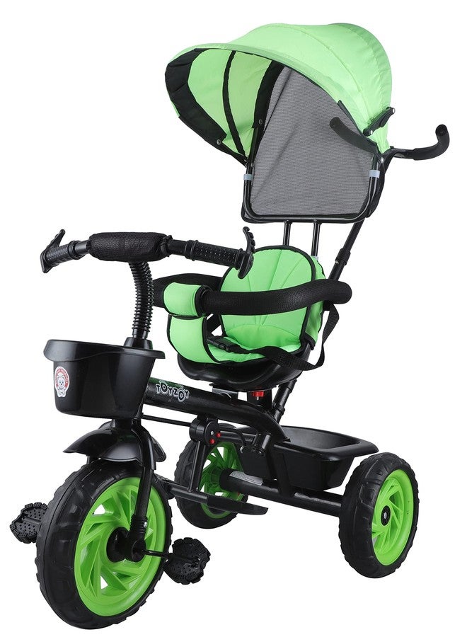 JoyRide Stroller Tricycle| Baby Trike|Tricycle with Canopy and Parental Adjust Push Handle for Kids|Boys|Girls Age Group 1.5 to 5 Years (Green) - Image 1