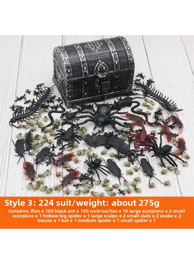 Loquat Trick Toys Chest Box Chest Box Insect Set Dress Up Trick Scary Toys-Color:Style Three (244PCs) - Image 1
