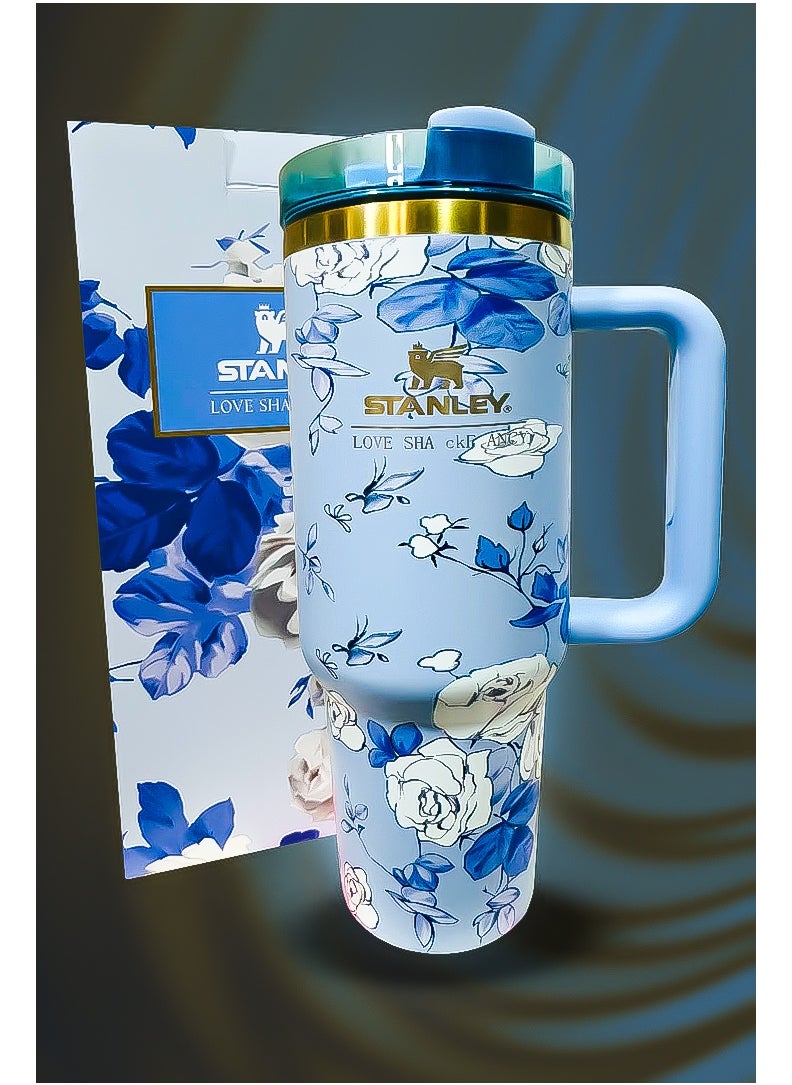 Stanley 40oz Tumbler Stainless Steel Travel Mug with Reusable Straw BPA Free Sustainable and Dishwasher Safe with Leakproof FlowState Lid Double Wall Insulation Keeps Beverages Hot for 16 Hours and Cold for 24 Hours Slim Base Fits Most Vehicle Cup Holders Durable Ergonomic Handle for Travel Outdoor and Daily Use