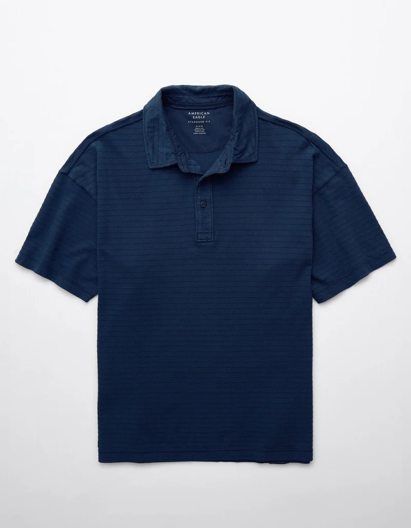 American Eagle AE Textured Polo Shirt