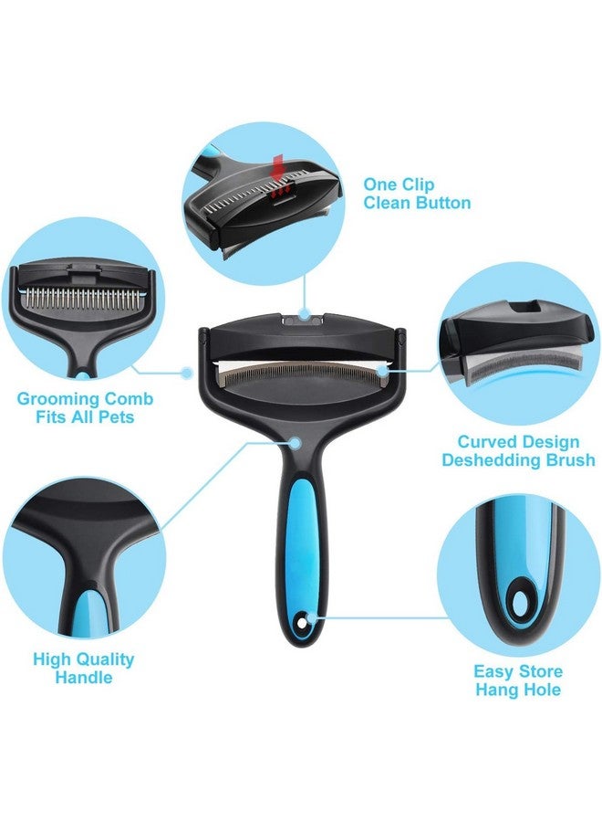 Becoolpet 2-Sided Dematting & Deshedding Comb for Pets, Larger Size - 2 Types of Stainless Steel Brush Heads, Ergonomic Handle - Image 2