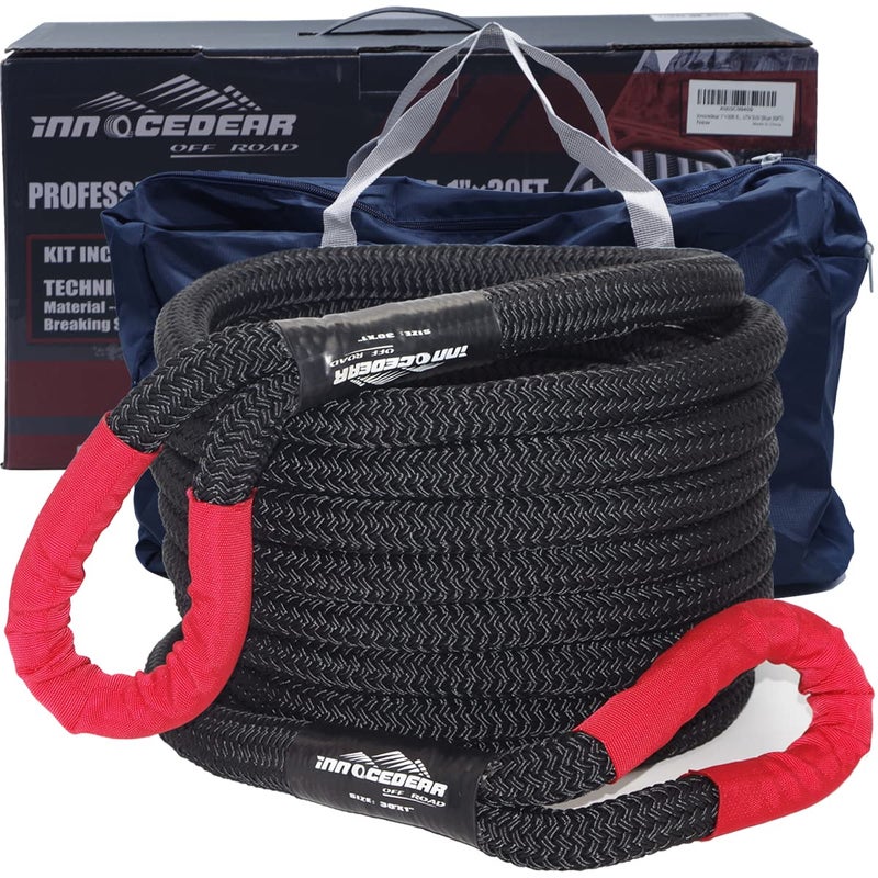 Innocedear 1"×30ft Recovery & Tow Rope Strap,Kinetic Energy Rope,Offroad Power Stretch Snatch Rope,Heavy-Duty Vehicle Recovery Rope,for Jeep car Truck ATV UTV SUV - Image 4