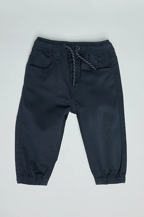 أر أند بي Solid Jogger Pants with Drawstring Waist