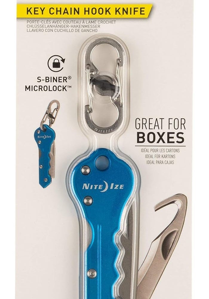Nite Ize DoohicKey Key Chain Hook Knife, Blue - Image 4