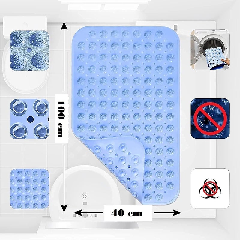dxent Multi Purpose Bath Mat with Anti Slip Suction Cup for Bathroom Bathtub and Shower NonSlippery PVC Rubber Mat for Home Office Standard100 40 cm - Image 5