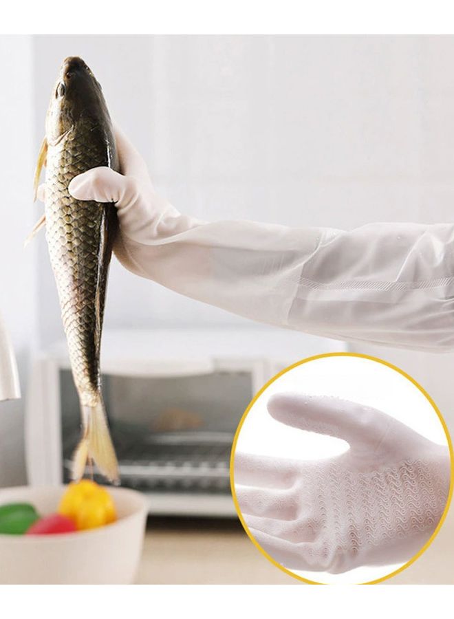 Long Sleeved Shiba Inu Style Dishwashing Gloves 2 Pairs Non Slip Fleece Lined - Image 5