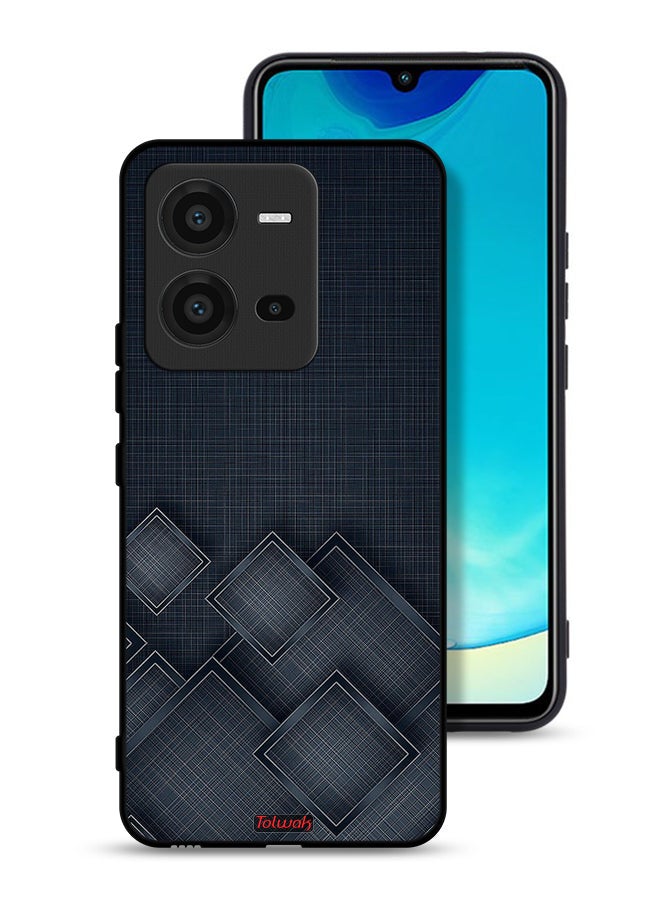 Tolwak غطاء حماية لهاتف Vivo V25 5G بنقشة مربعات على القماش - Image 1