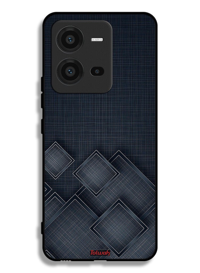 Tolwak غطاء حماية لهاتف Vivo V25 5G بنقشة مربعات على القماش - Image 2