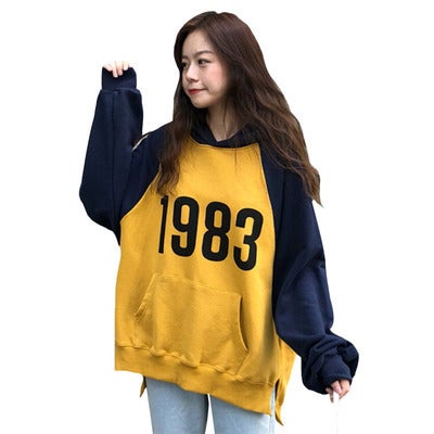 2022 Autumn Winter Casual Korean Hoodie Yellow  - Image 4