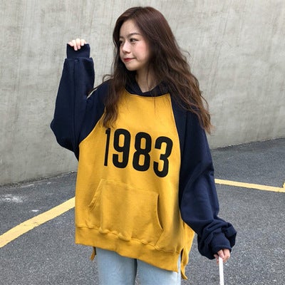 2022 Autumn Winter Casual Korean Hoodie Yellow  - Image 1