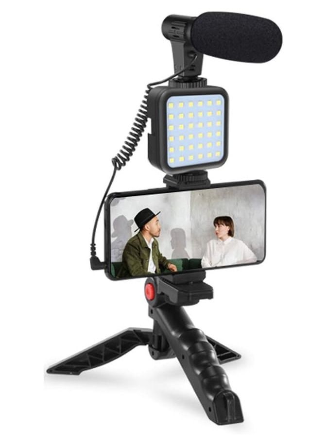 ELTRAZONE smartphone Vlogging Kit for Starter Video Recording, the set with Fill Light + Microphone + Tripod + Phone Clip for YouTube Tiktok Instagram - Image 1