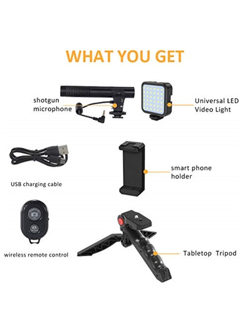 ELTRAZONE smartphone Vlogging Kit for Starter Video Recording, the set with Fill Light + Microphone + Tripod + Phone Clip for YouTube Tiktok Instagram - Image 3
