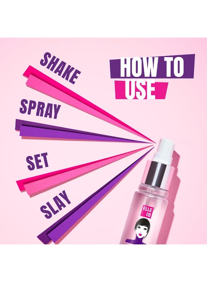 ELLE 18 SOOO SET Setting Spray, Seamless finish, Long Lasting & Hydrating makeup fixer, Light-weight and Non-sticky, Infused with Niacinamide | 60ml - Image 5