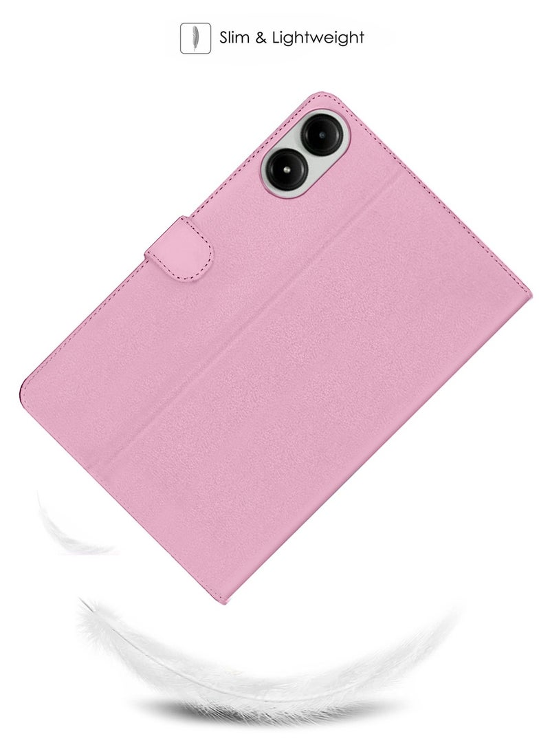 اوميكر - Xiaomi Redmi Pad Pro 5G 2024 غطاء حماية قلاب من جلد البولي يوريثان مقاس 12.1 بوصة - وردي فاتح - Image 1