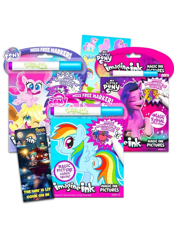 Bendon My Little Pony Imagine Ink Coloring Super Set ~ Bundle with 3 MLP Imagine Ink Mess-Free Coloring Books for Kids with Stickers (My Little Pony Party Favors and Activities) - Image 1