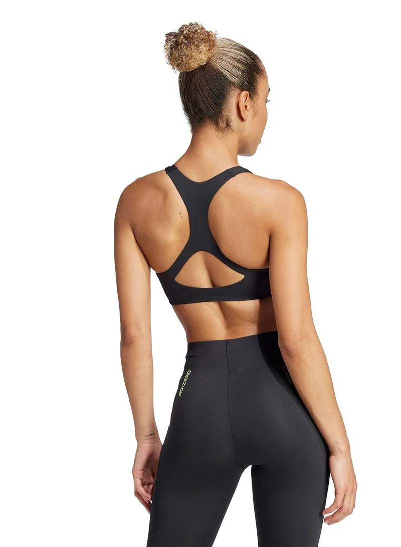 adidas حمالة صدر رياضية أديداس زيرو سوداء للنساء - دعم متوسط